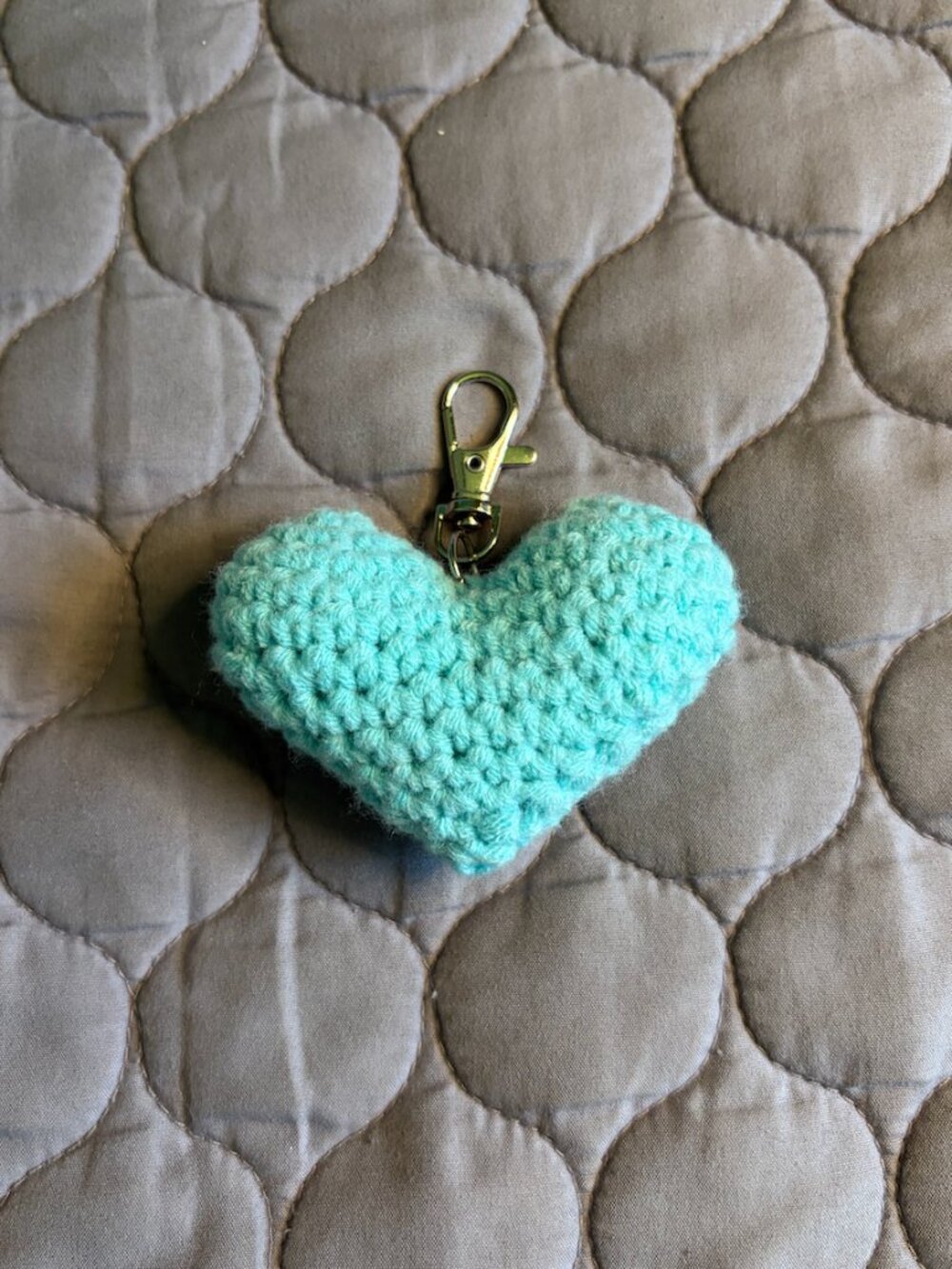 Teal Heart Keychain